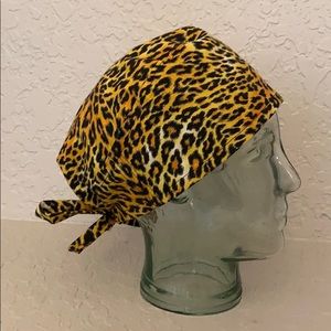 Private listing - Leopard print & grey stripe caps